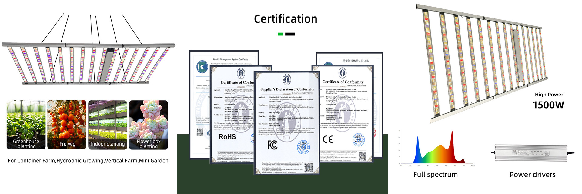 qualité Plein spectre mené pour se développer léger usine